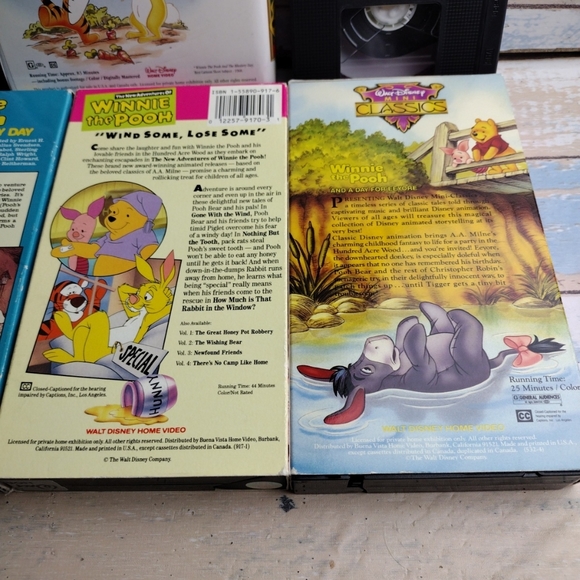 Disney Winnie The Pooh VHS Tapes Lot of 7 Movies Tapes The many adventures - Picture 4 of 11